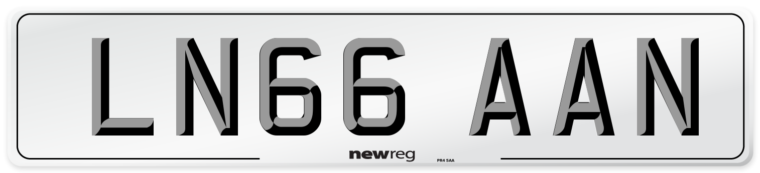 LN66 AAN Number Plate from New Reg